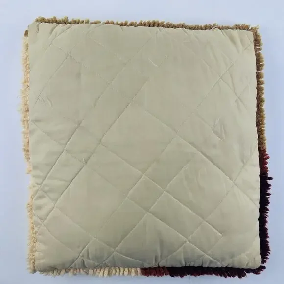 Vintage 1970’s Latch Hook Yarn Retro Geometric 15x15 Square Throw Pillow Finishe - Picture 7 of 10